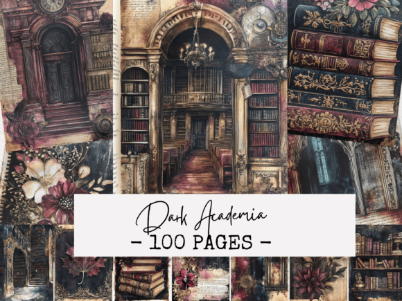 Download Dark Academia Junk Journal Papers - Dark Collection