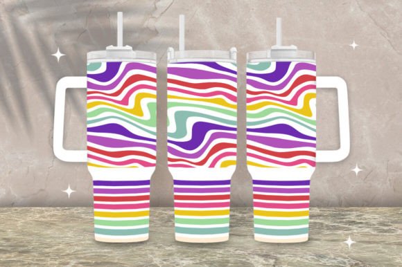 Download Colorful Lines Stanley 40oz Tumbler Wrap - Colorful Collection