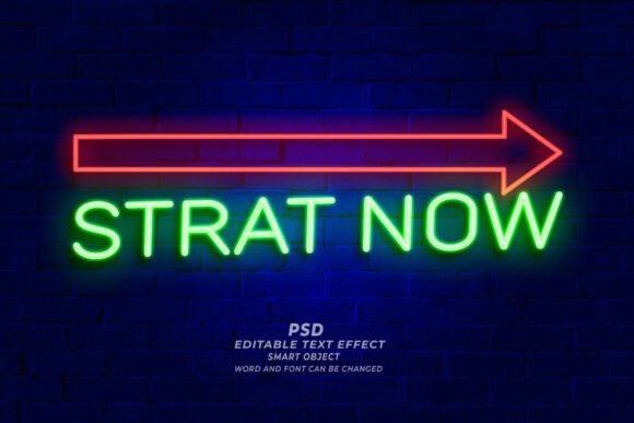 Download Start Neon PSD Sign Text Style - Neon psd Collection