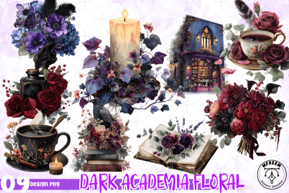 Download Dark Academia Floral PNG - Dark Collection