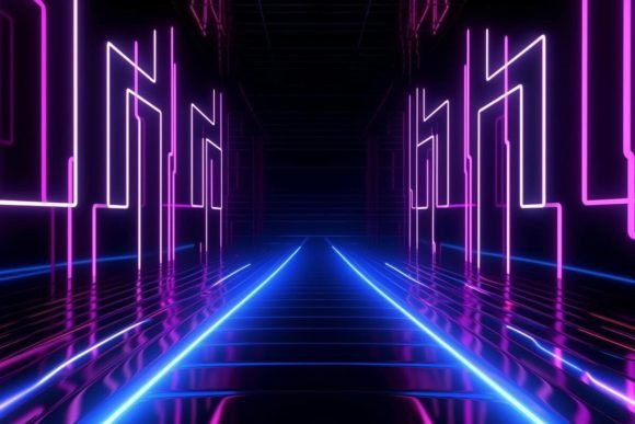 Download Neon Artwork Tunnel Colorful - Colorful Collection