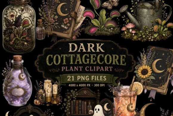 Download Dark Cottagecore Plant Clipart | 21 PNG - Dark Collection