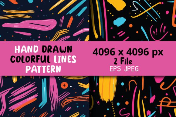 Download Hand Drawn Colorful Lines Pattern - Colorful Collection