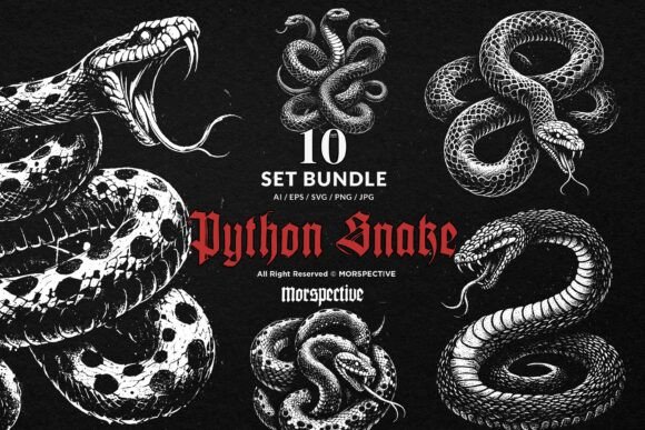 Download 10 Bundle Dark Art Python Snake Skull - Dark Collection