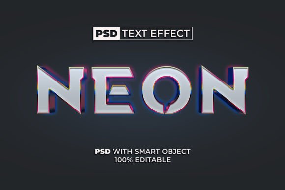 Download PSD Neon Text Effect Colorful Style - Colorful Collection