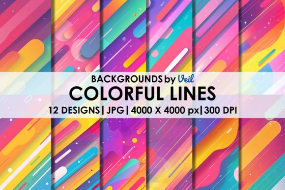 Download Colorful Lines Digital Paper - Colorful Collection