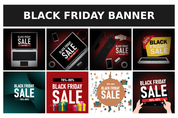Download Set of Black Friday Advertising Banners - Banner Collection