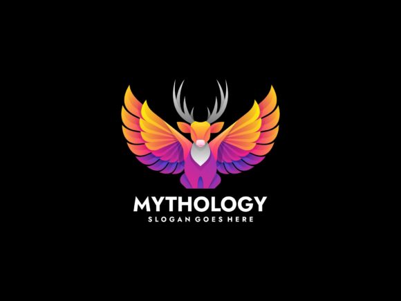 Download Mythology Deer Gradient Colorful Logo - Colorful Collection