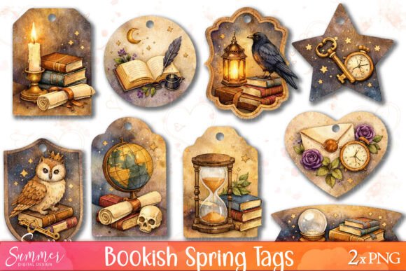 Download Dark Academia Bookish Spring Tag Sheets - Dark Collection