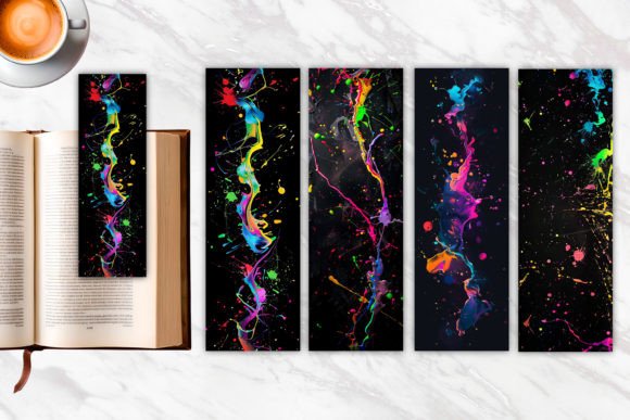 Download Colorful Neon Splash Bookmark - Colorful Collection