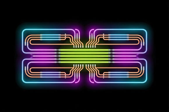 Download Abstract Neon Tube Circuit Background - Tube Collection