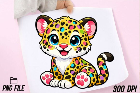 Download Cute Colorful Leopard PNG - Colorful Collection