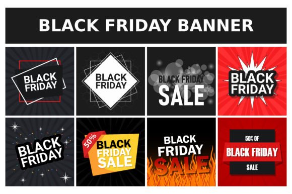 Download Set of Black Friday Advertising Banners - Banner Collection